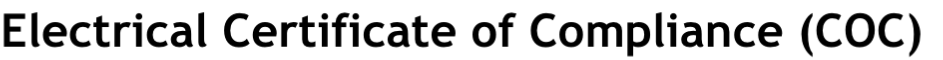 Electrical Certificate of Compliance (COC)